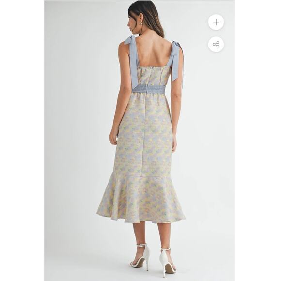 NWT Mable Eliana Bow Tied Midi Dress Size Small - Picture 2 of 7